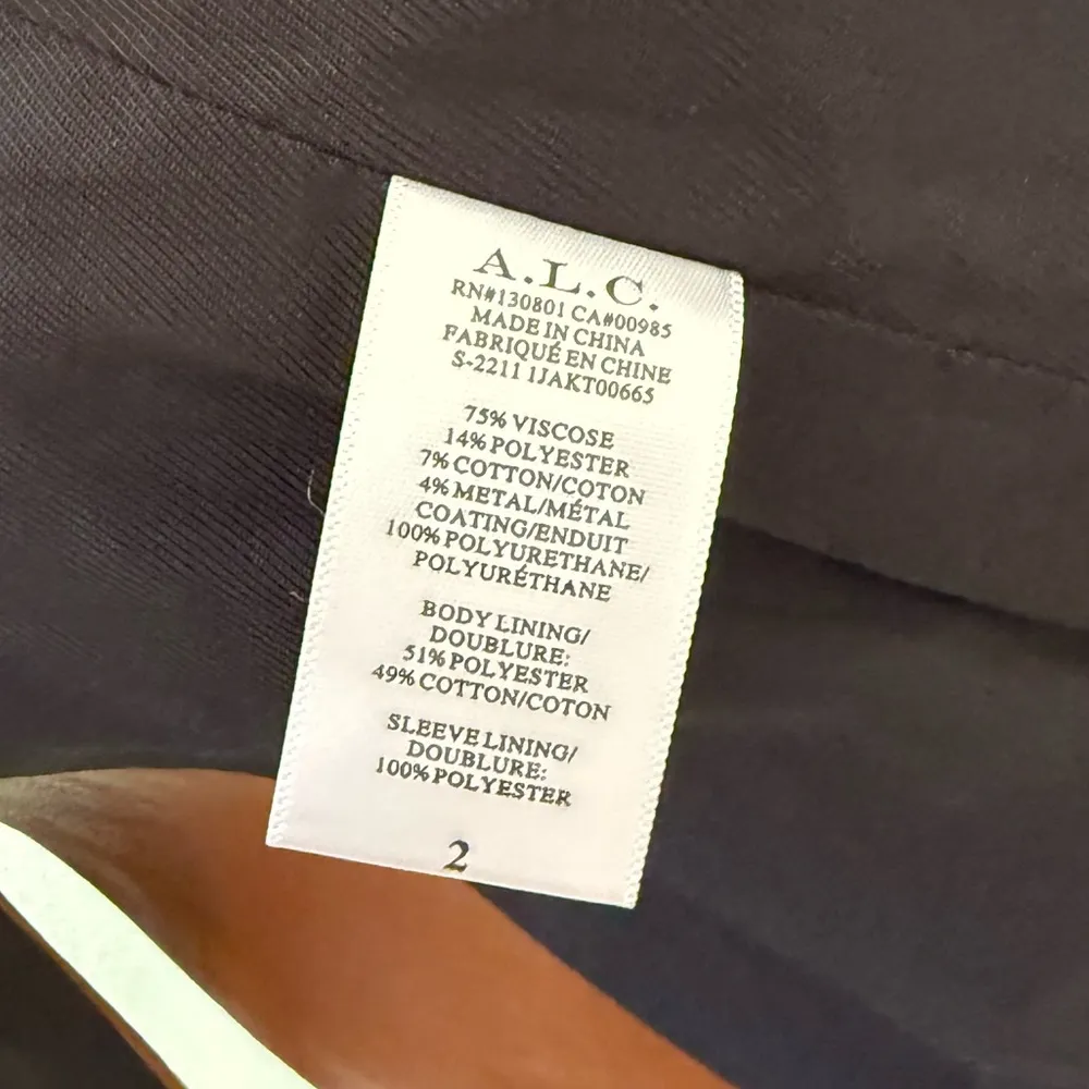 🆕 A.L.C. Dakota Vegan Leather Jacket Cognac Sz 2 - Image 7