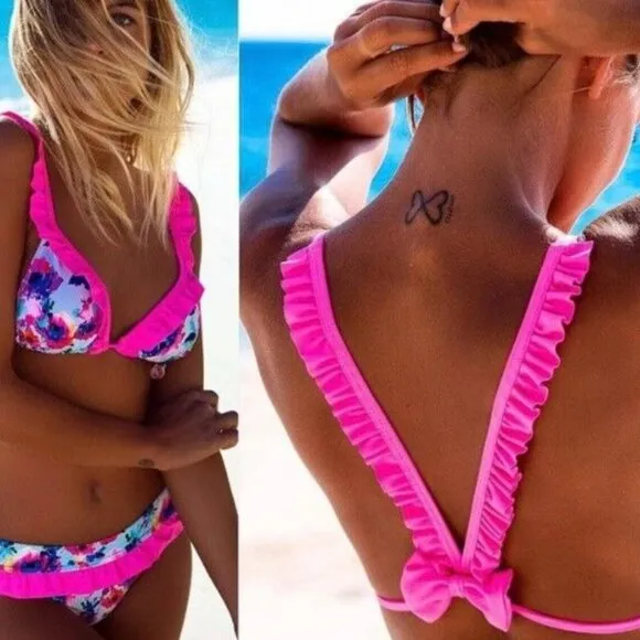 Floral Ruffle Bikini Top - Image 2