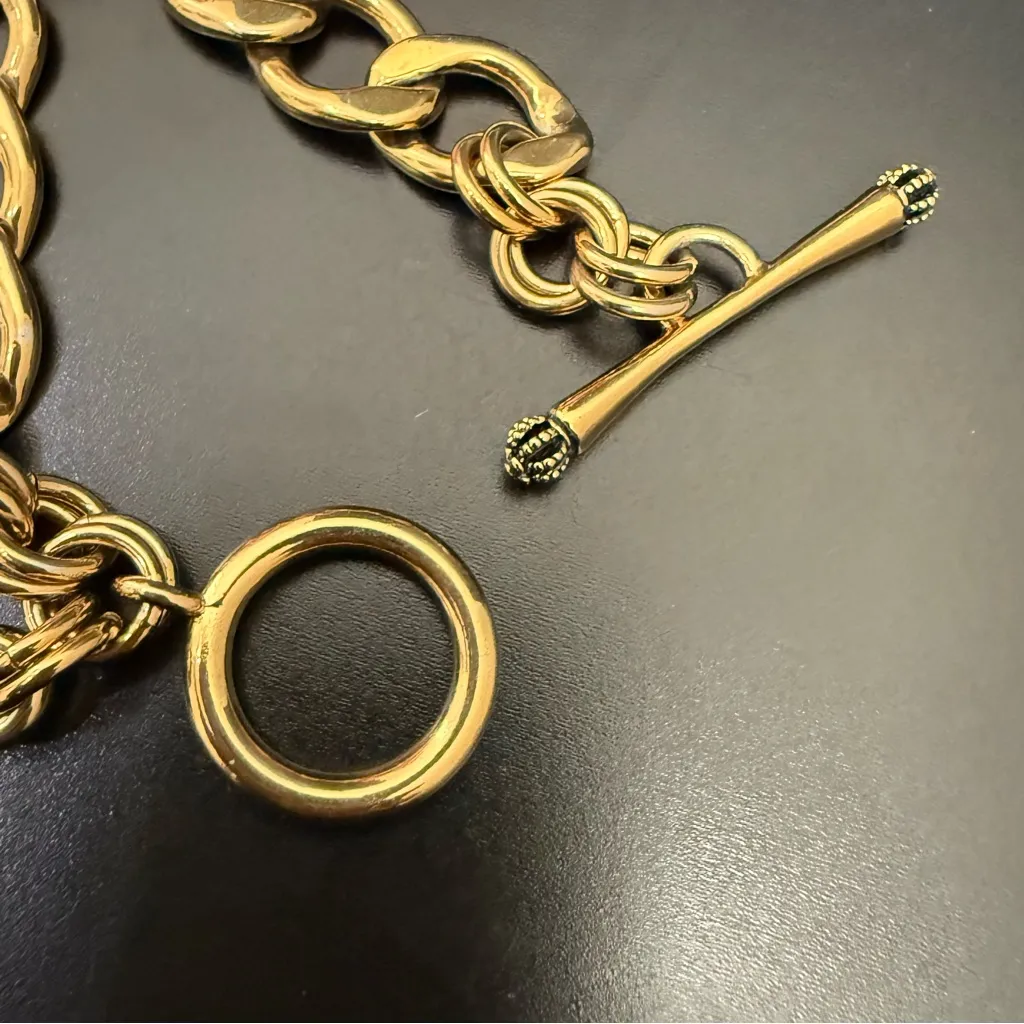 Vintage JUICY COUTURE Gold-tone Starter Charm Bracelet with Puffed Heart and J - Image 10