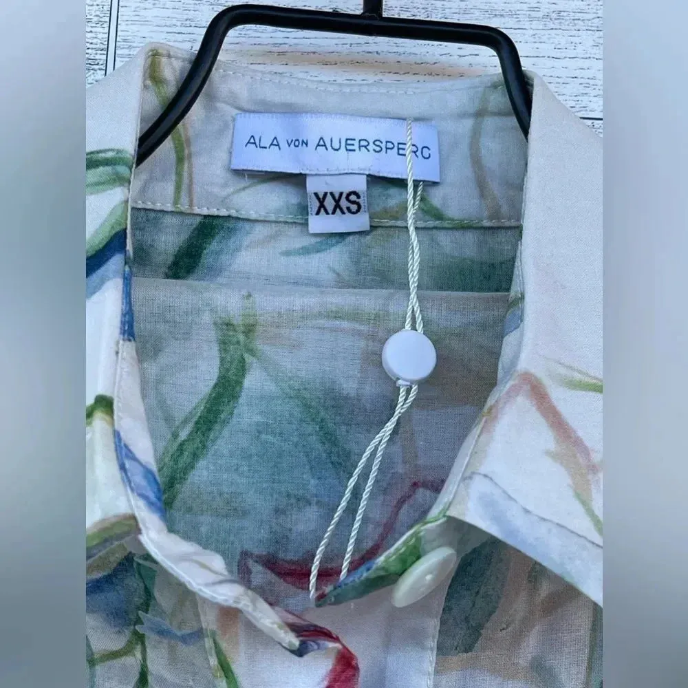 ALA VON AVERSPERG DEMETER COTTON TUNIC IN PRIMROSE XXS Green - Image 11