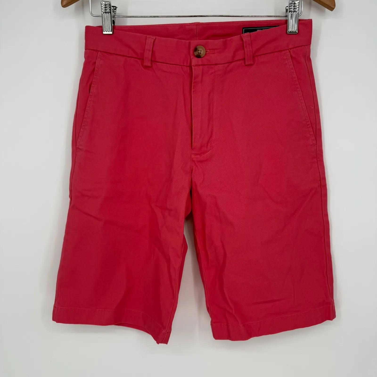 Vineyard Vines Chino Shorts Womens 28 Coral Red Cotton Stretch Outdoor‎ Logo - Image 2