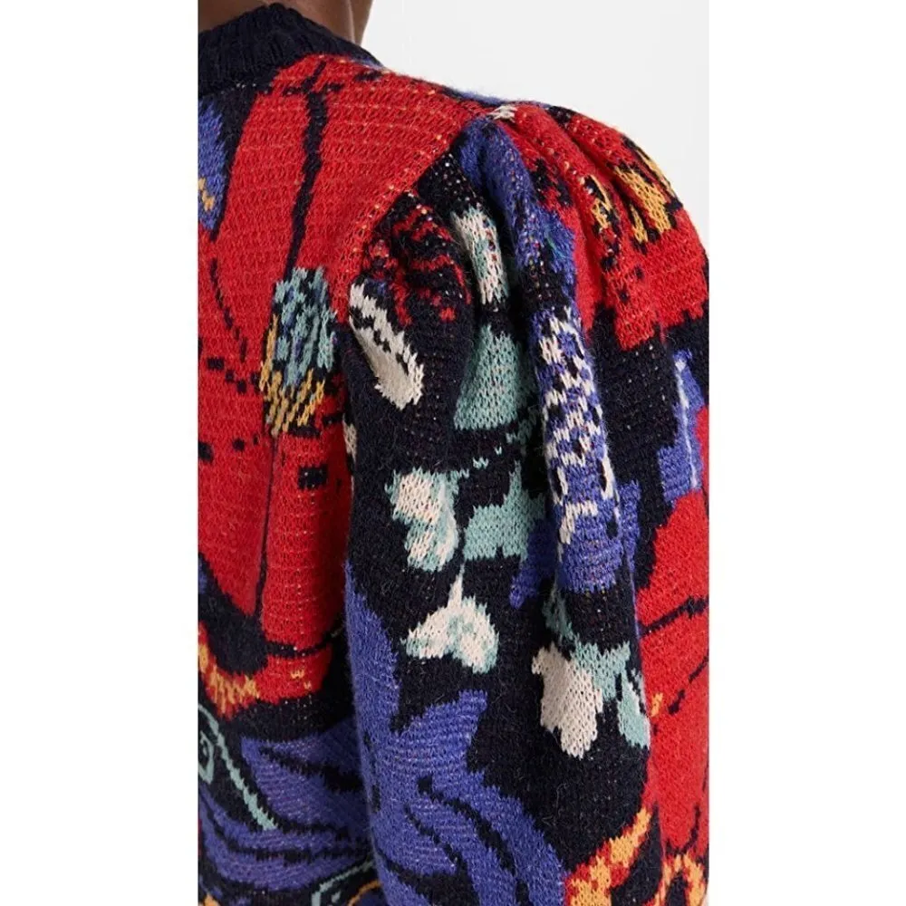 💕FARM RIO💕 Vintage Forest Blue Sweater Dress ~ Vintage Forest Blue Small S NWT - Image 5