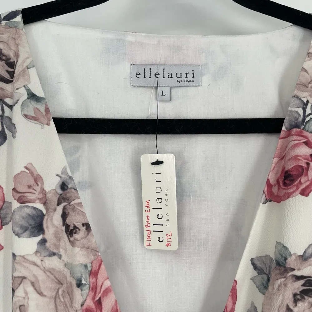 Ellelauri by Liz Rymar Women's Pink Floral Sleeveless Eden Maxi Dress Size Large - Image 9