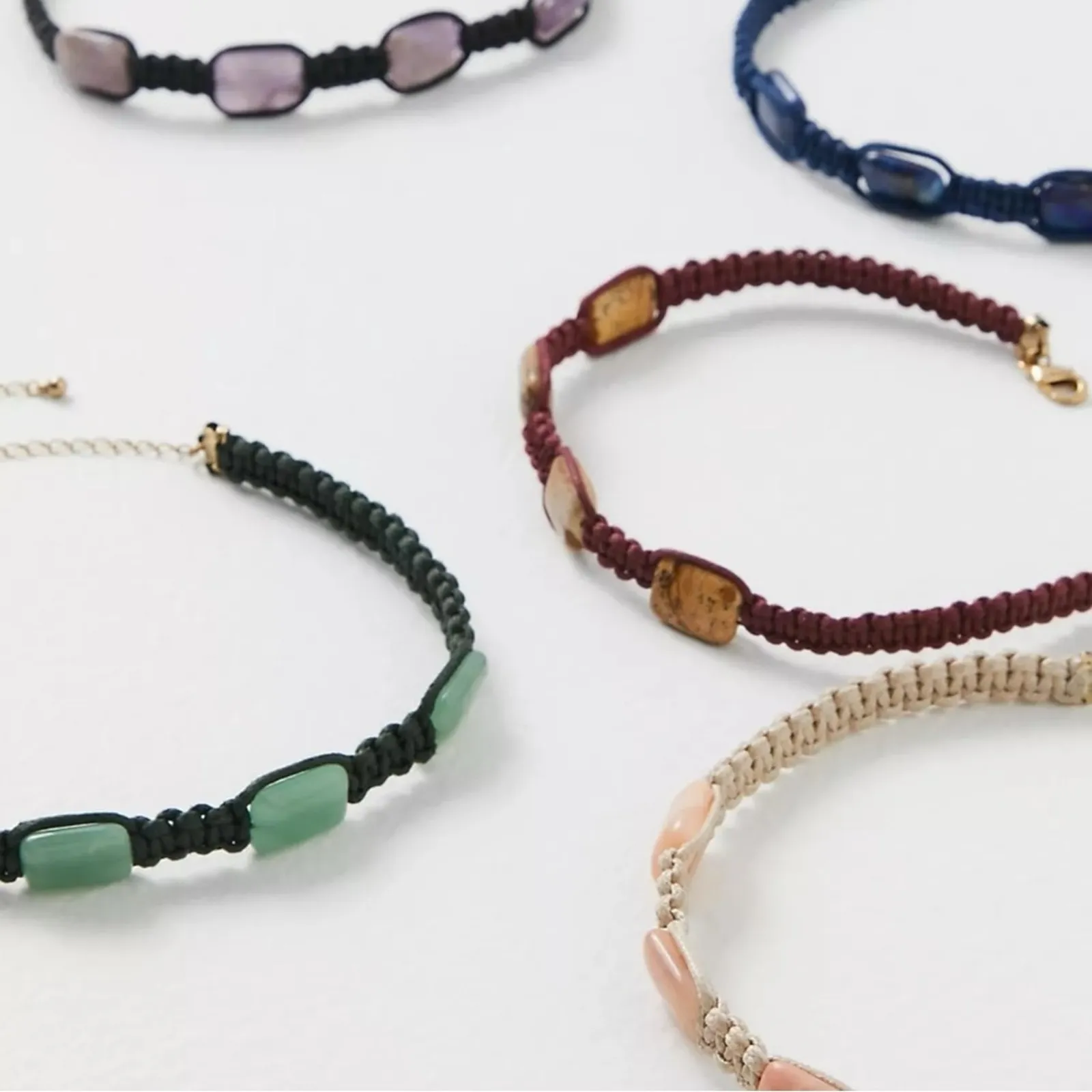 Free People Sweet Carolina Choker Necklace Jade Green Bohemian Macrame NWT - Image 5