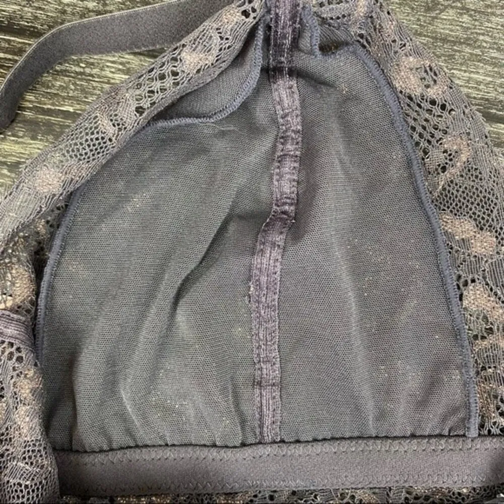 Ambrielle Gray Lace Wire Free Bralette Bra Top Large L NEW - Image 4