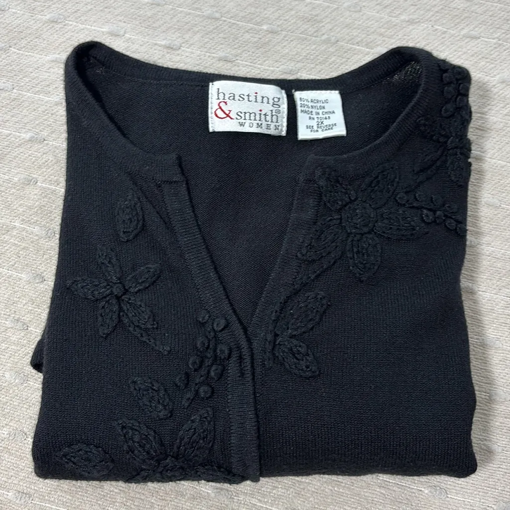 Hasting And Smith Women’s Sweater‎ pullover Black Size 2X Embroidery - Image 8