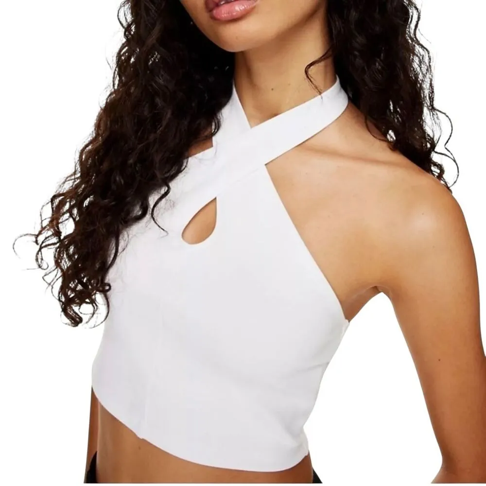 Sunday Best White Aritzia Halter Crop Top Women Tank Top Size XS | 71 - Image 6