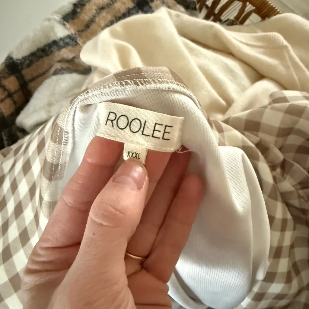 RooLee Gingham Ruffle Collar Button Front Blouse Size XXXL - Image 5