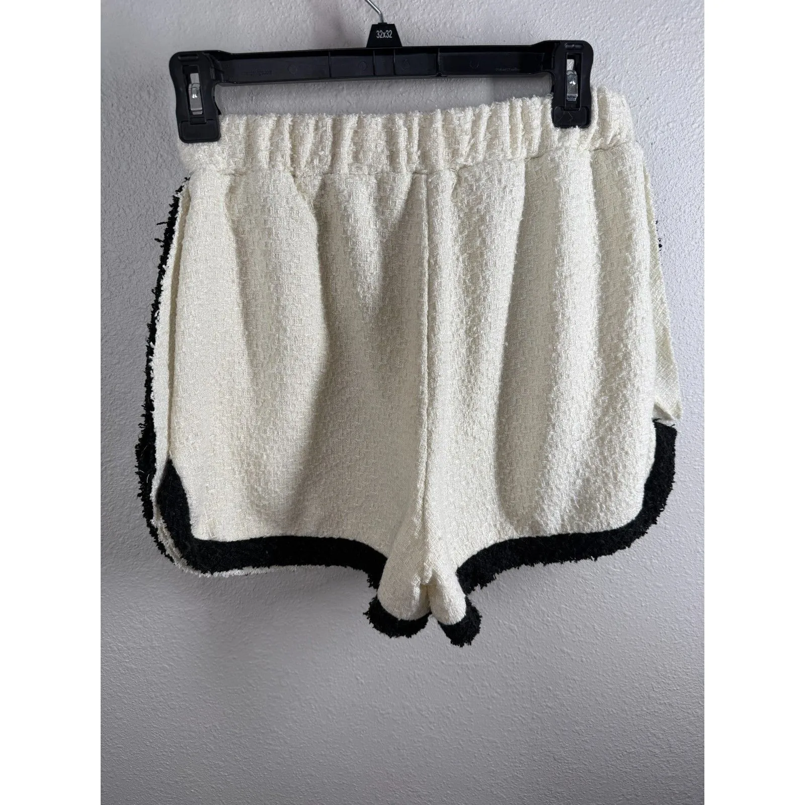 NWT Lalavon Womens Tweed Knit Jennifer Shorts Sz S Preppy Academia French Girl White - Image 3