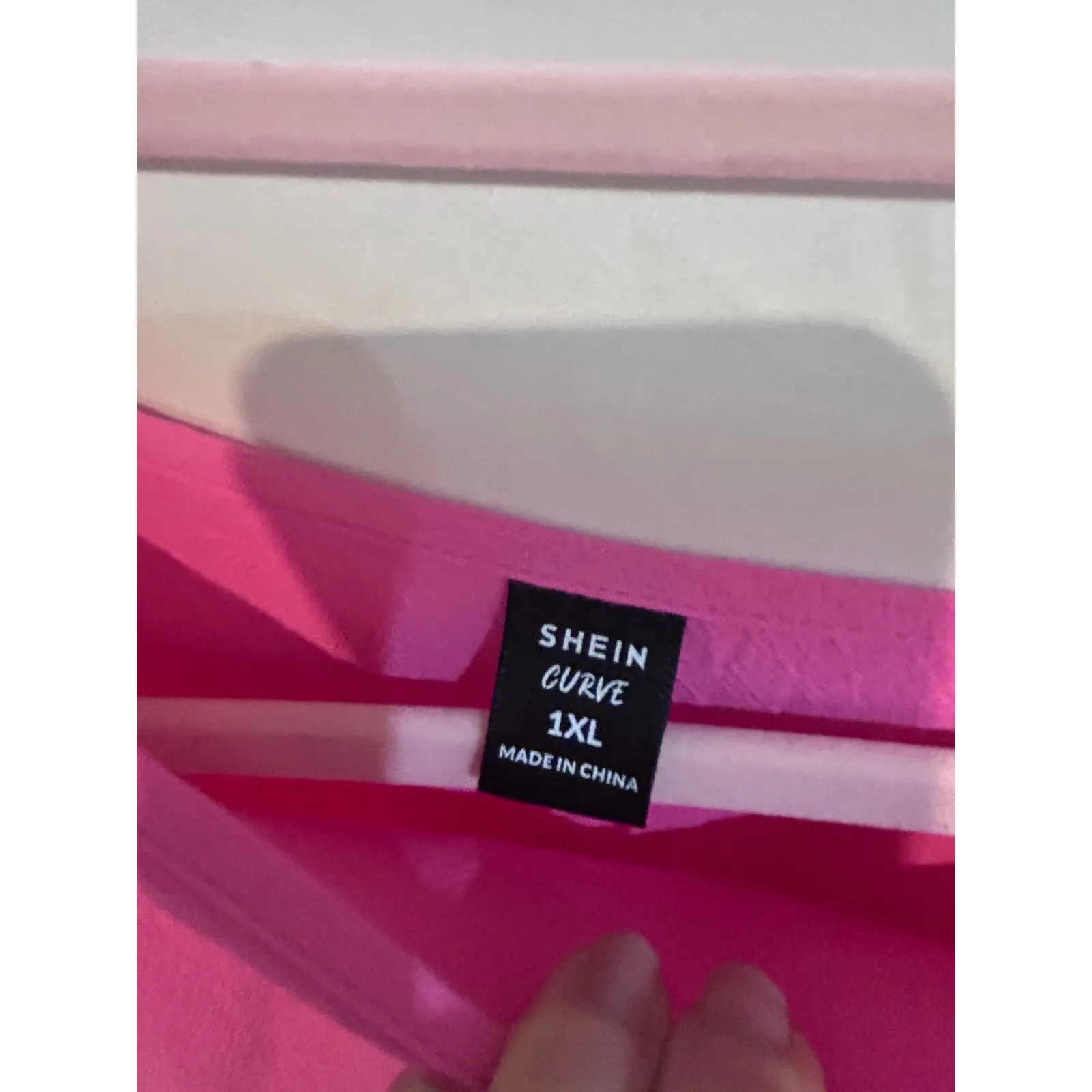 SHEIN CURVE Hot Pink Ruffle Hem High Low Tunic Top Plus Size 1X - Image 6