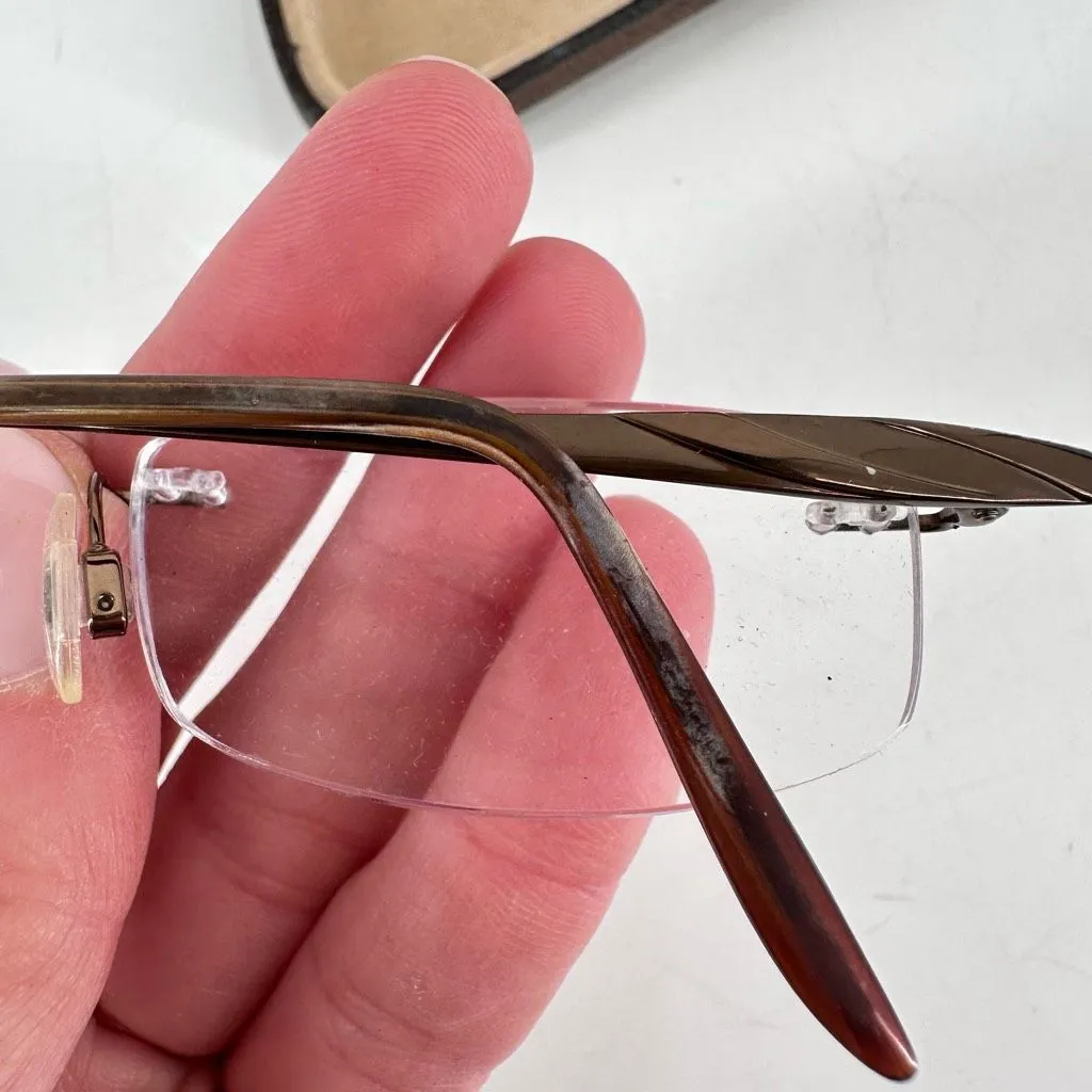 Vintage Charmant Titanium Tortoise Eyeglasses Frame Only Dainty Tortoise 135MM Tan - Image 8