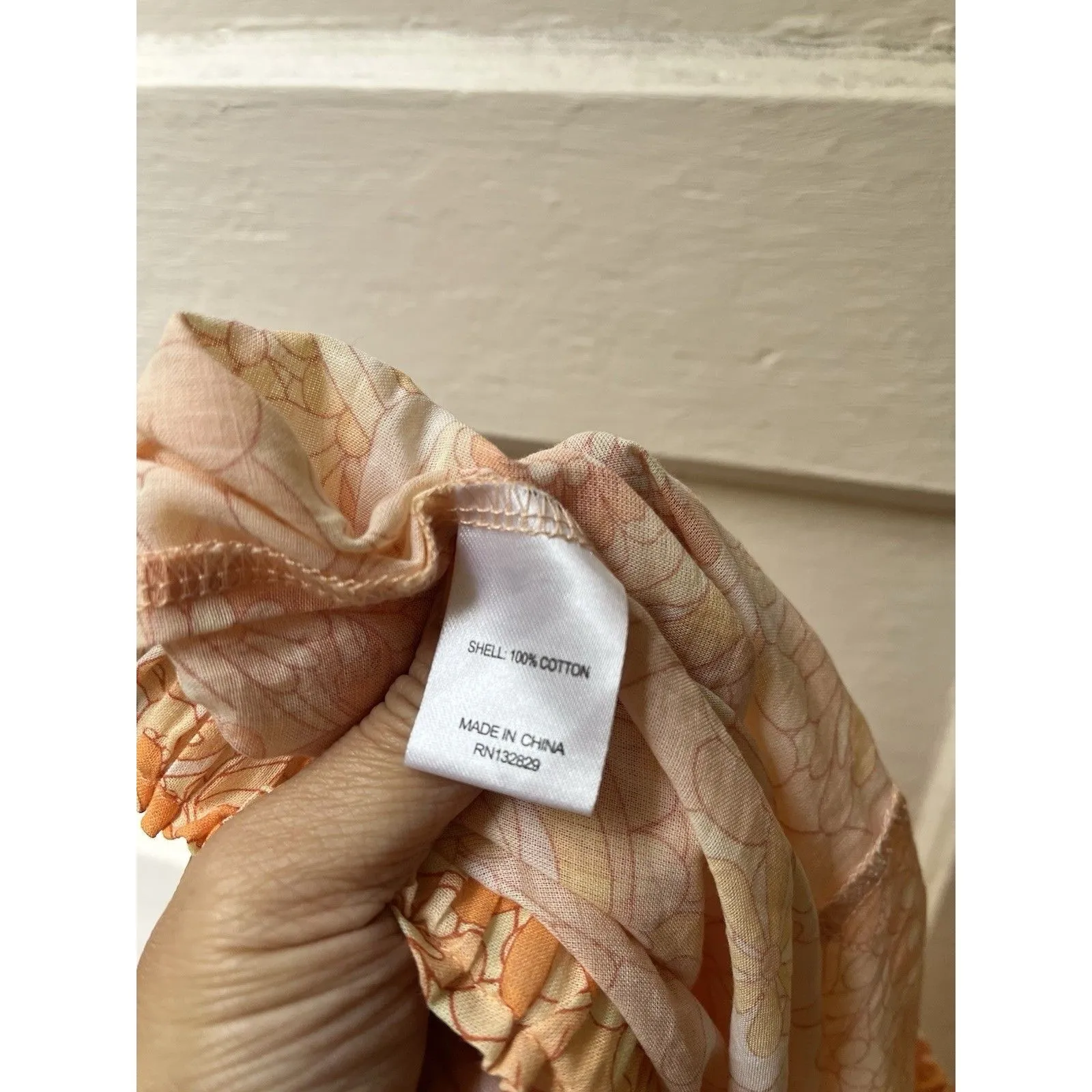 Tularosa Shorts S Orange Floral Paisley Boho Cotton Funky Boho Summer Beach Swim - Image 3