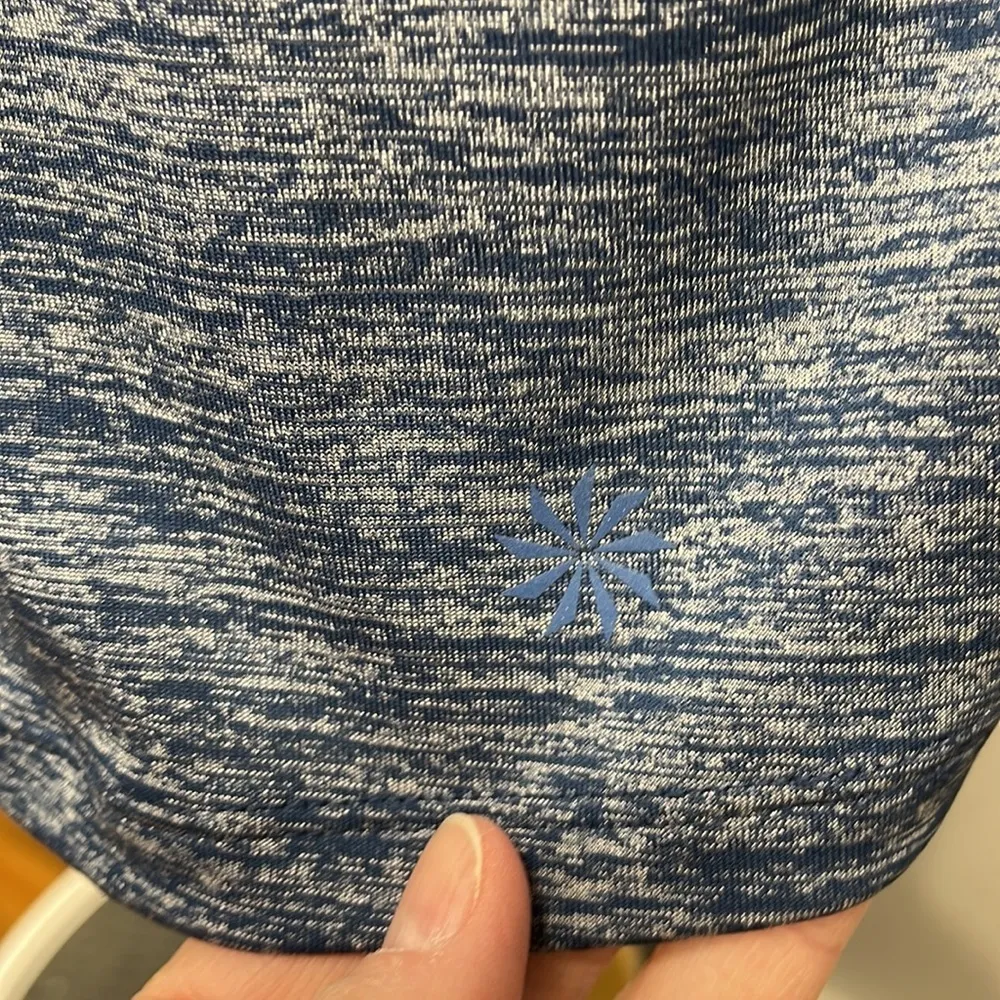 Athleta Utopia Heather Blue Mesh Cutout Racerback Tank XS - Image 5