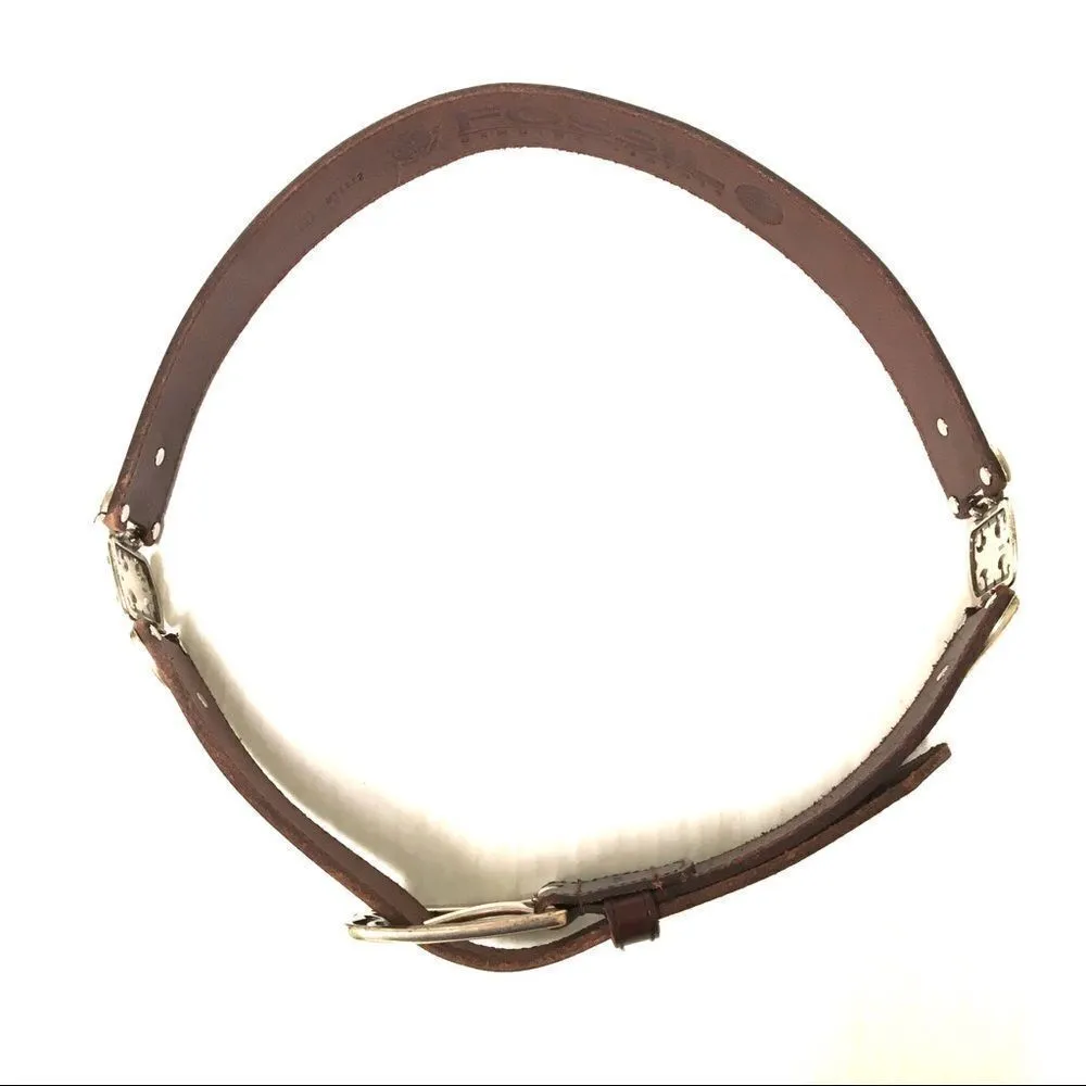 Fossil leather & silver belt L - Image 4
