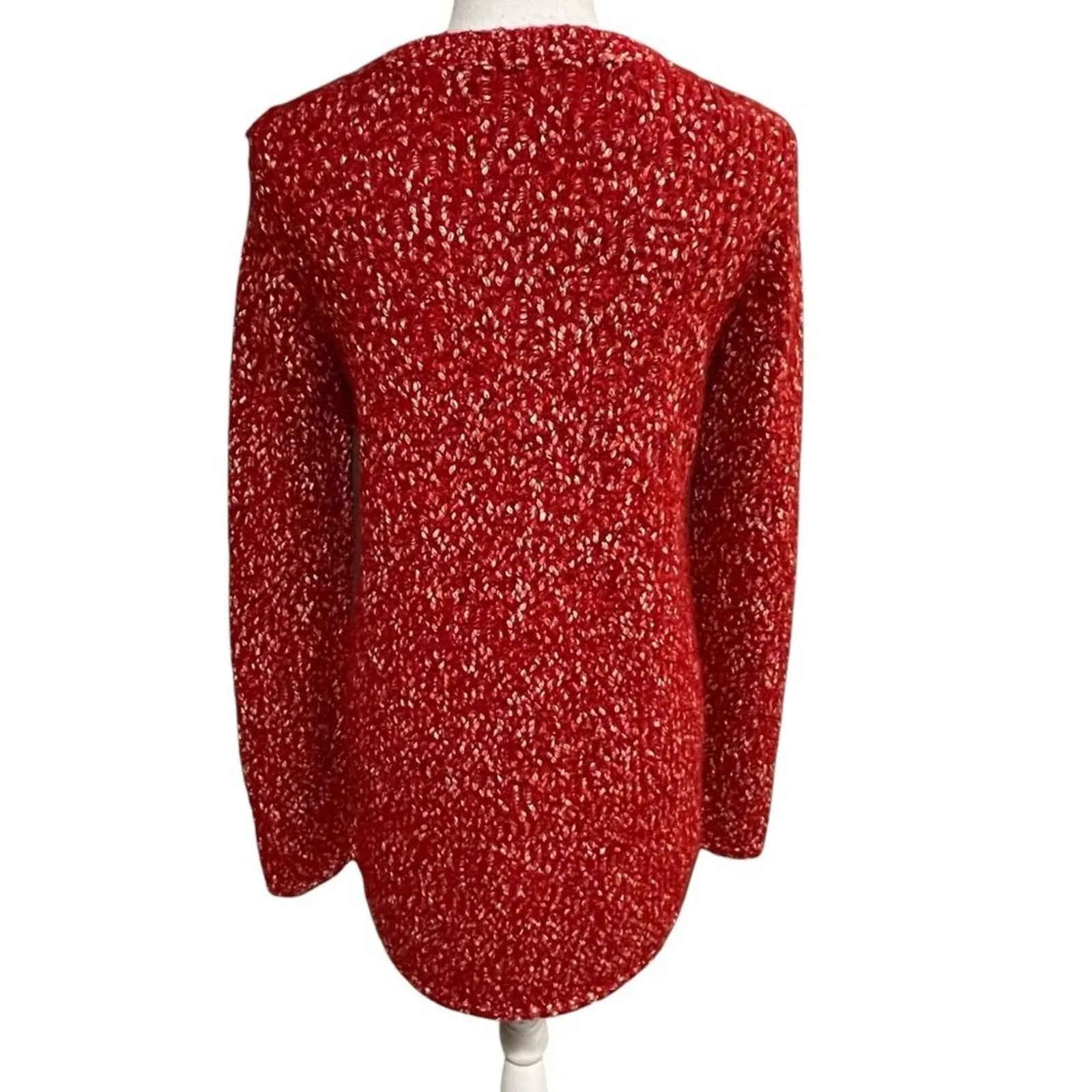 J McLaughlin Womens Red Marled Sweater Size M Grandmacore Cozy Christmas Holiday - Image 4