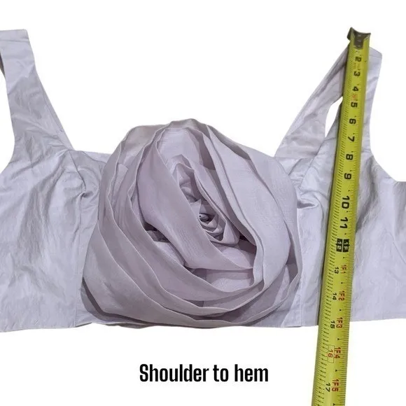 Free People Rose Quartz 3D Floral Crop Tank Fairy Princess Summer Fun Size L - Image 12