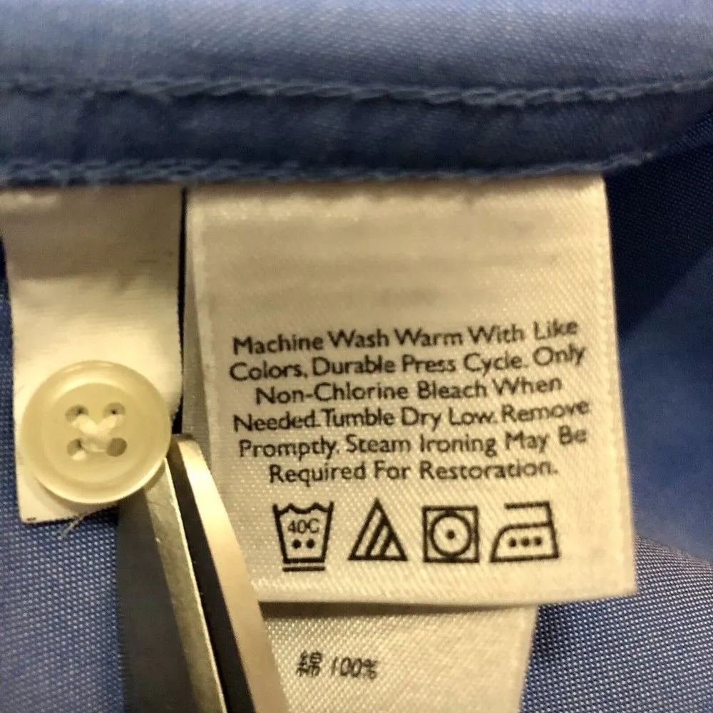 Eddie Bauer Wrinkle Resistant Blouse Womens XL Used Blue - Image 8