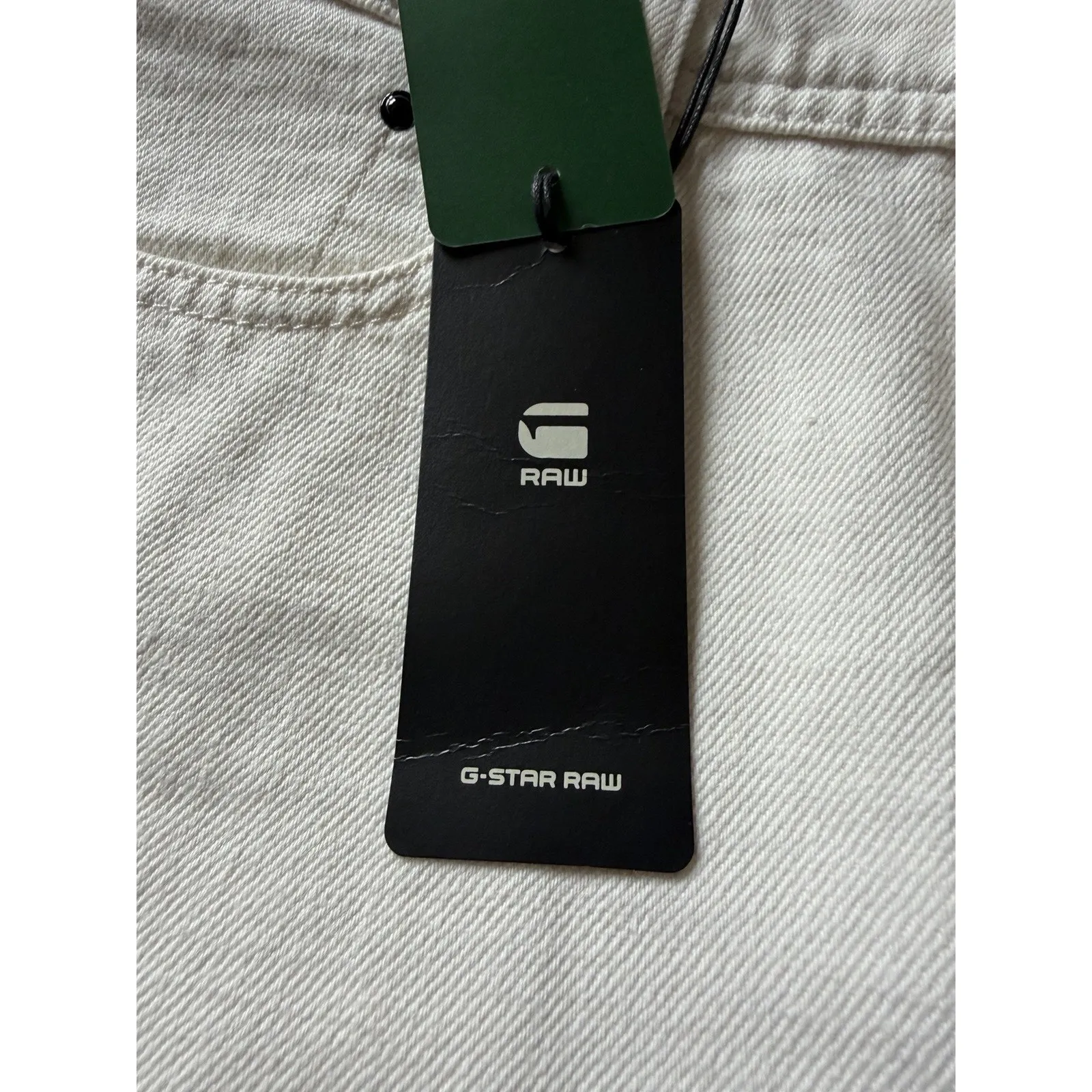 G-Star RAW Patti Wide Fit Mid Rise Ecru Denim Shorts Size 26 NWT Utilitarian - Image 14