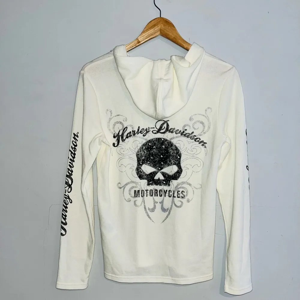 HARLEY-DAVIDSON Hooded Thermal Top sz M - Image 2