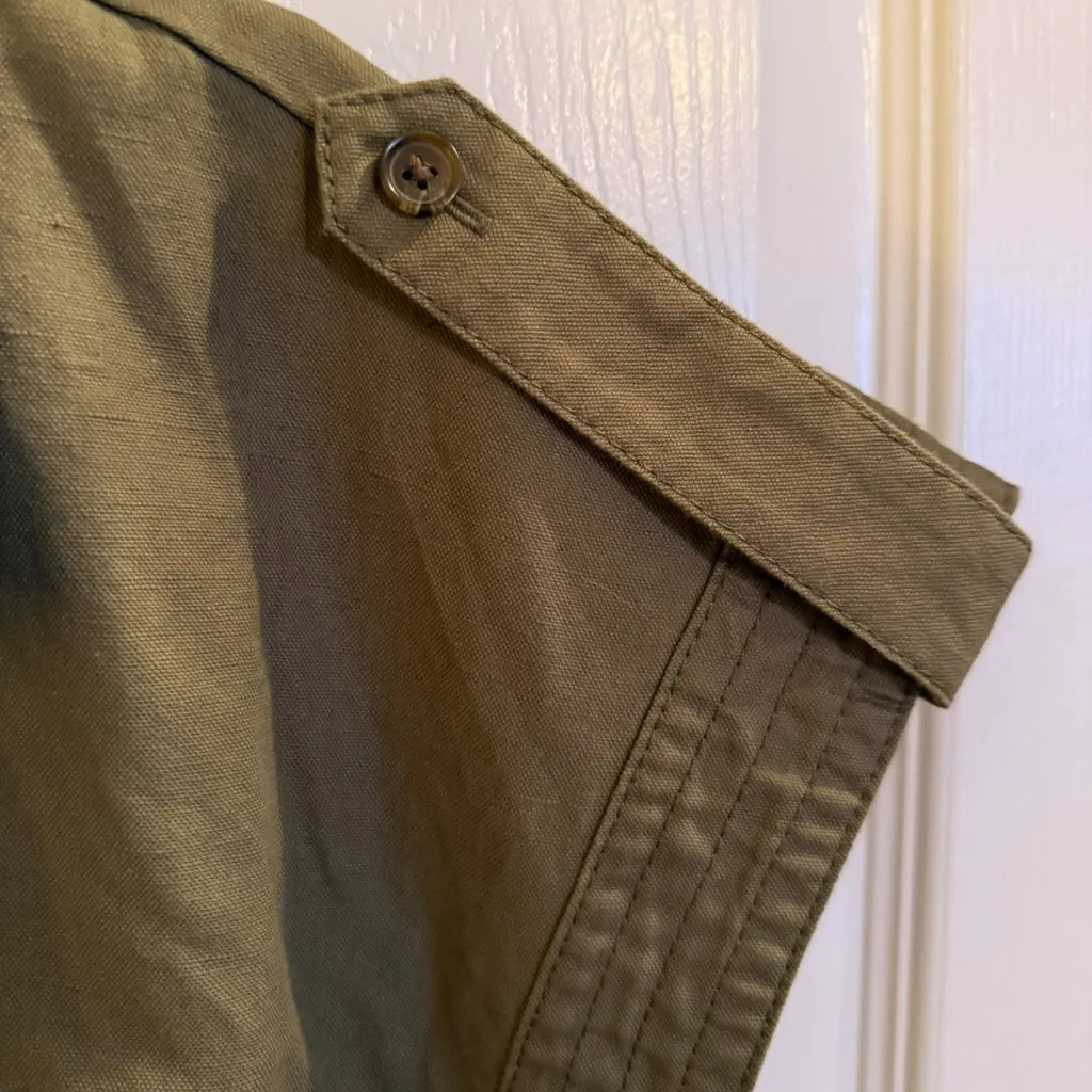 NWT - Banana Republic Linen Blend Midi Shirt Dress Army Green Petite M - Image 6