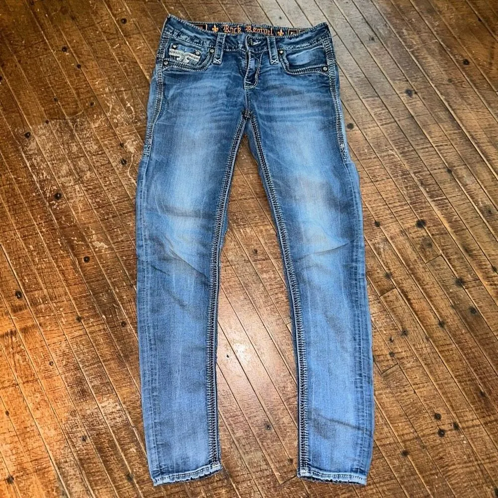 Rock Revival 26 Elani skinny distressed bling western jeans - Image 2