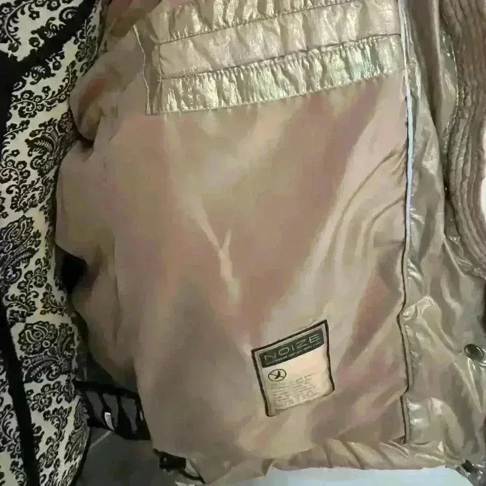 Noize Iridescent Puffer Coat Size XS Tan - Image 8