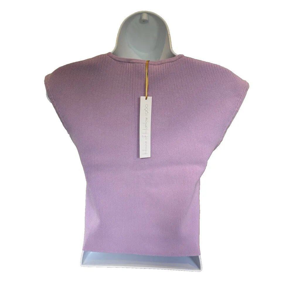House of Harlow 1960 Tank Top Size M Lilac NEW Ribbed Stretch Sweetheart V Neck Purple Size M - Image 14
