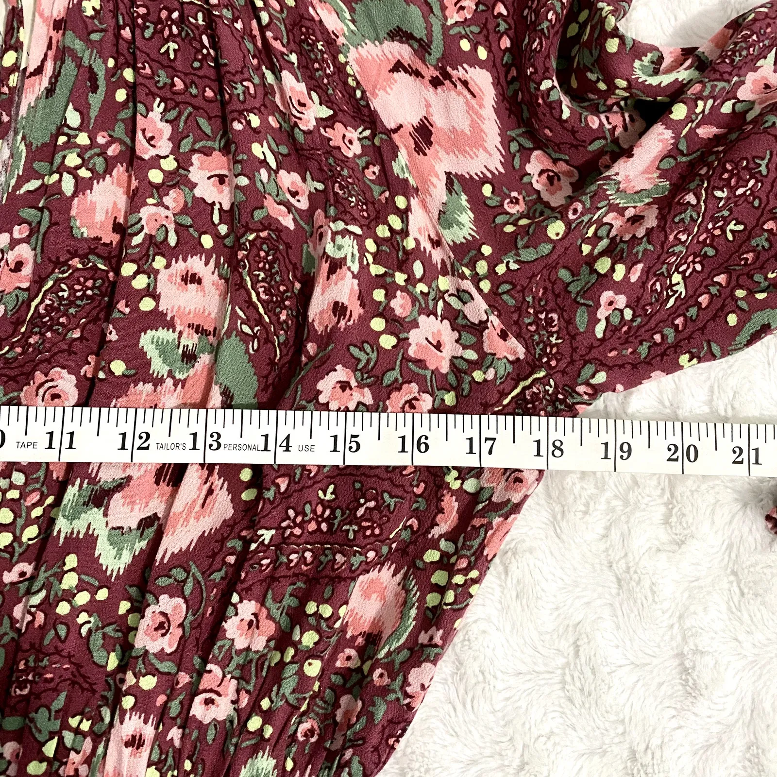 NEW Aerie Pink Floral Long Sleeve V-neck Ruffle Boho Casual Mini Dress S - Image 7