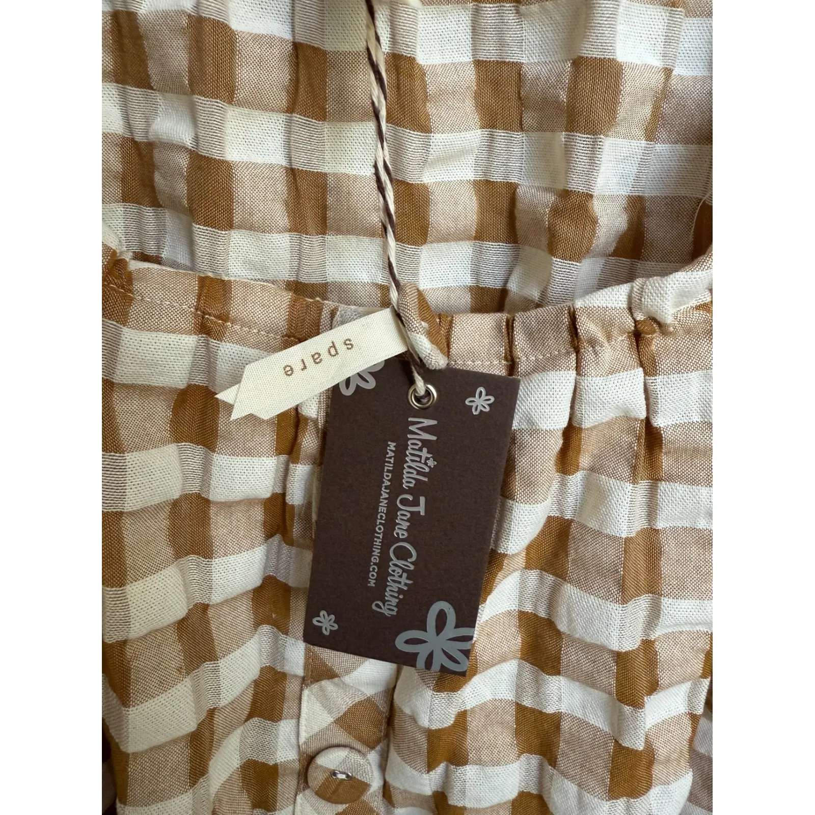 Matilda Jane Annabelle Off Shoulder Gingham Ruffle Sleeve Button Front Size‎ XXL - Image 5