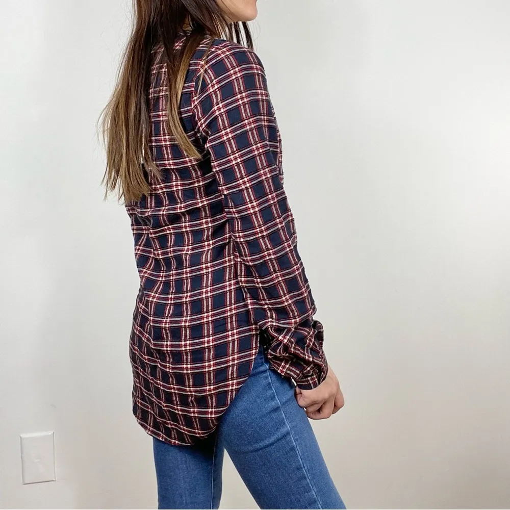 VERONICA BEARD PEGGY PLAID LONG SLEEVE BLOUSE - Image 4