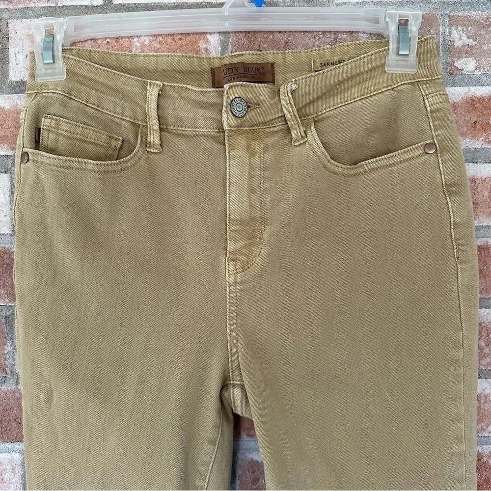 Judy Blue Khaki Capri Denim Jeans Cropped Women’s 9 / 29 Beige Tan - Image 3
