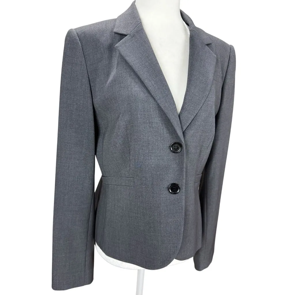 Calvin Klein Womens 8 Gray Stretch Suit Blazer Jacket Winter Chic Classic Office - Image 4