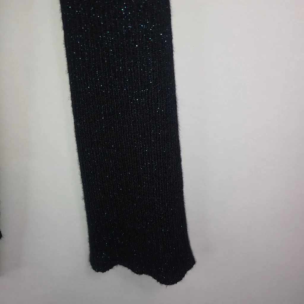 Apt.9 M Ribbed Pullover V-Neck Sweater Blue Sparkles on Black - Image 4