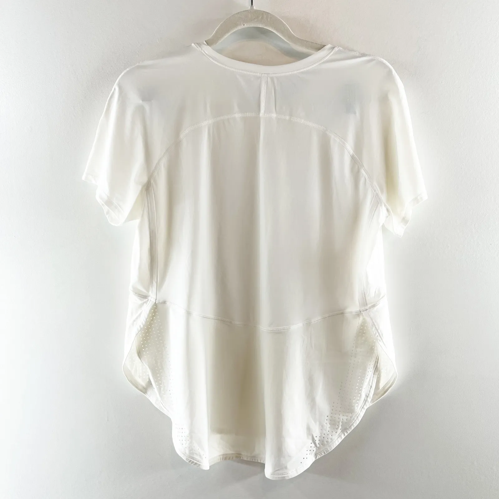 Lululemon UVP Run Short Sleeve High Neck Mesh Trim Running T-Shirt White 8 - Image 7