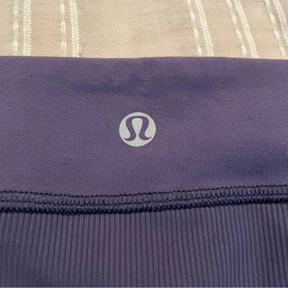 Lululemon Sun Salutation Pant Leggings Full On Luon Cadet Blue Purple 4 W5D45S - Image 5