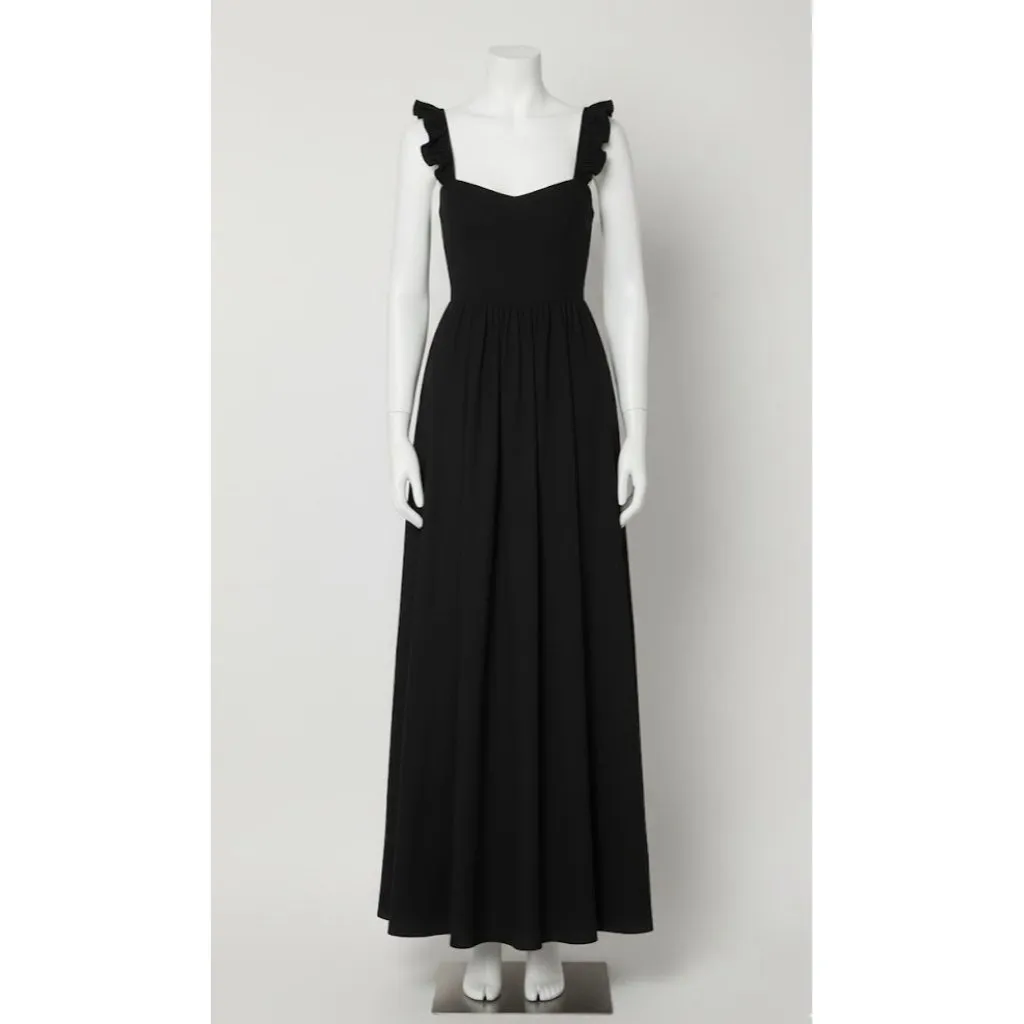 NWT Reformation Vecchio in Black Linen Tie Back Maxi Tank Dress 8 $388 - Image 4