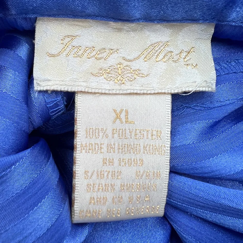 Vintage Inner Most Satin Sleepwear Pant Set Pajamas Blue Size XL - Image 3