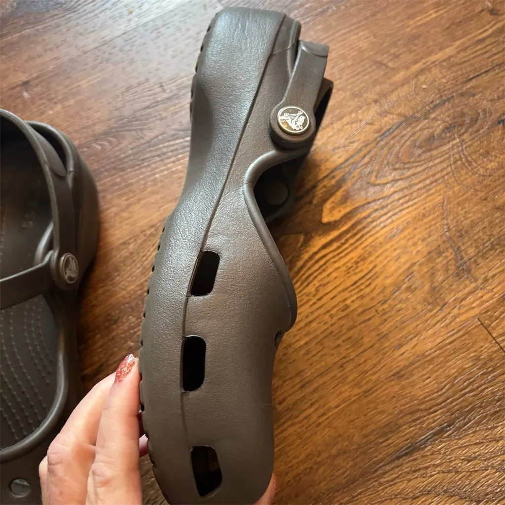 Crocs Karin Mary Jane Clogs Womens Size 8 Brown Slip On Comfort Shoes - Image 12