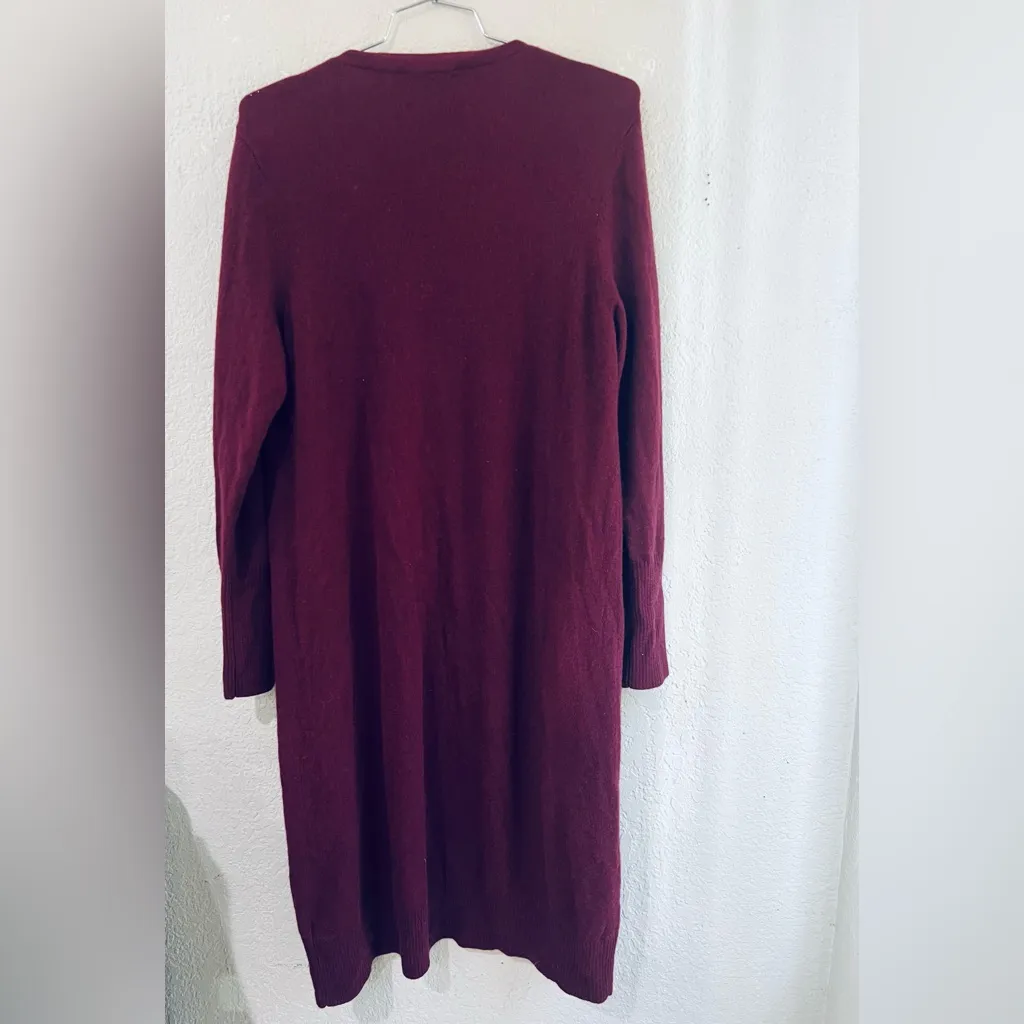 Saks Fifth Avenue burgundy Women’s 100% Cashmere Cardigan Sz XL So Soft! - Image 2