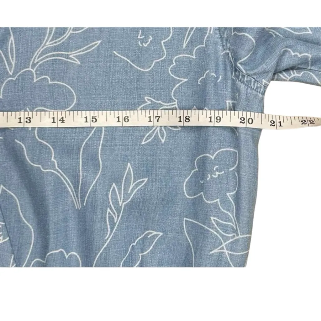 Cloth & Stone  Blue Chambray Romper Size S - Image 8