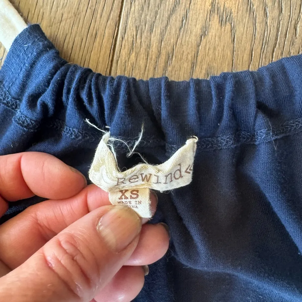 Rewind Navy and Cream Flowy Top - Image 2