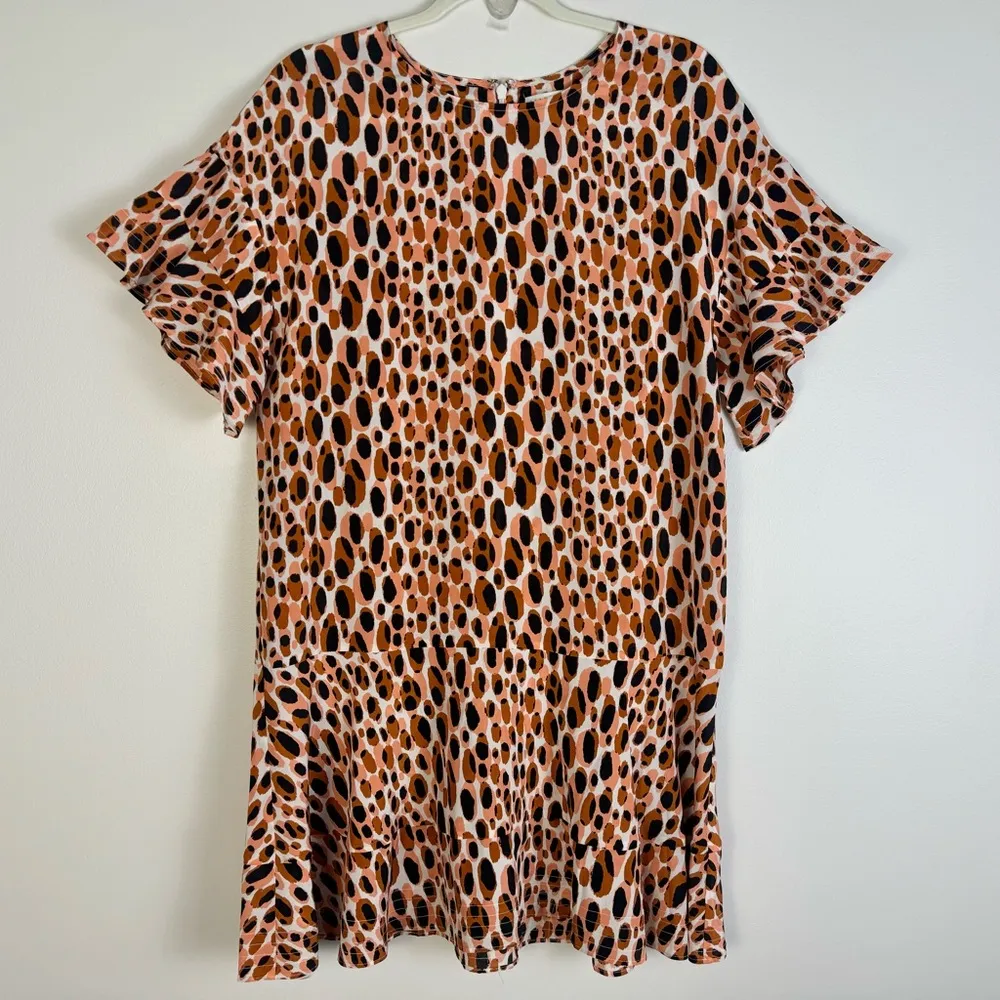 Marie Oliver Carson Dress Shift Washable Silk Leopard Animal Print Small - Image 5