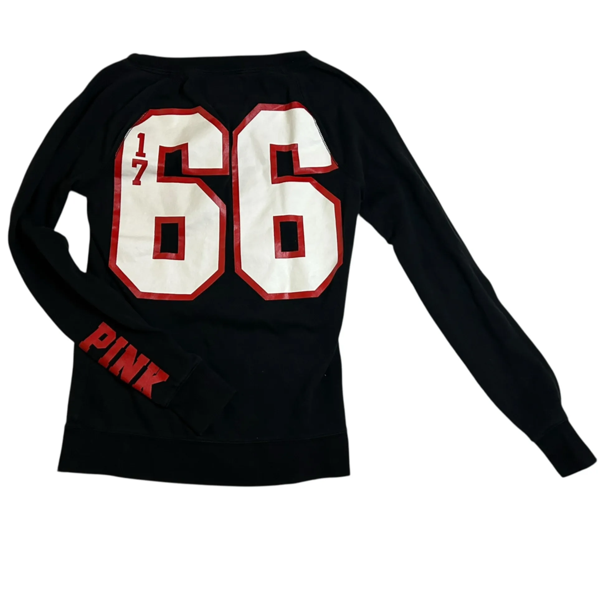 PINK Victoria's Secret Collegiate Rutgers NJ Scarlet Knights Black Sweatshirt - Image 7