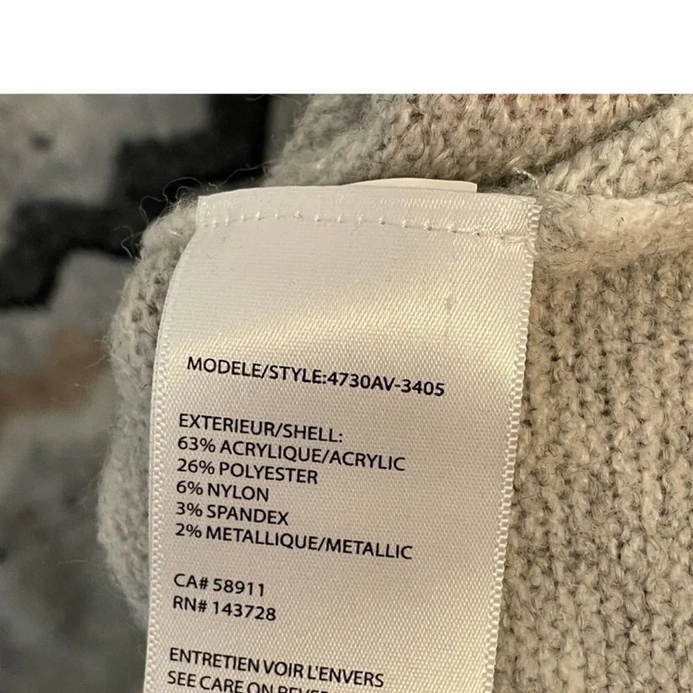 Tribal Fair Isle Gray Nordic Icelandic Raglan Pullover Sweater Size 3X - Image 7