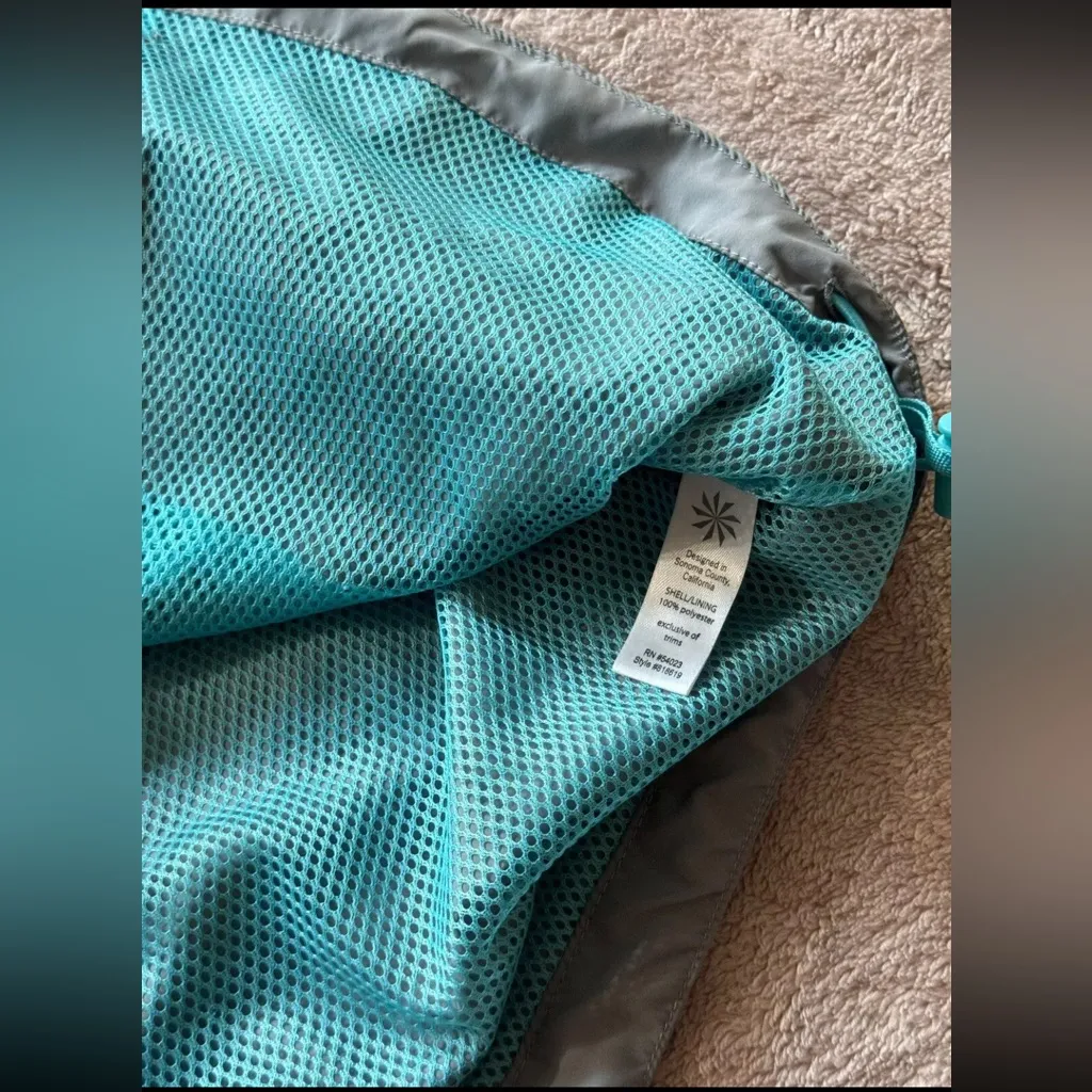 Athleta Women's Grey Blue Shock Cord Anorak‎ Hooded Full Zip Jacket 2Xs - Image 12