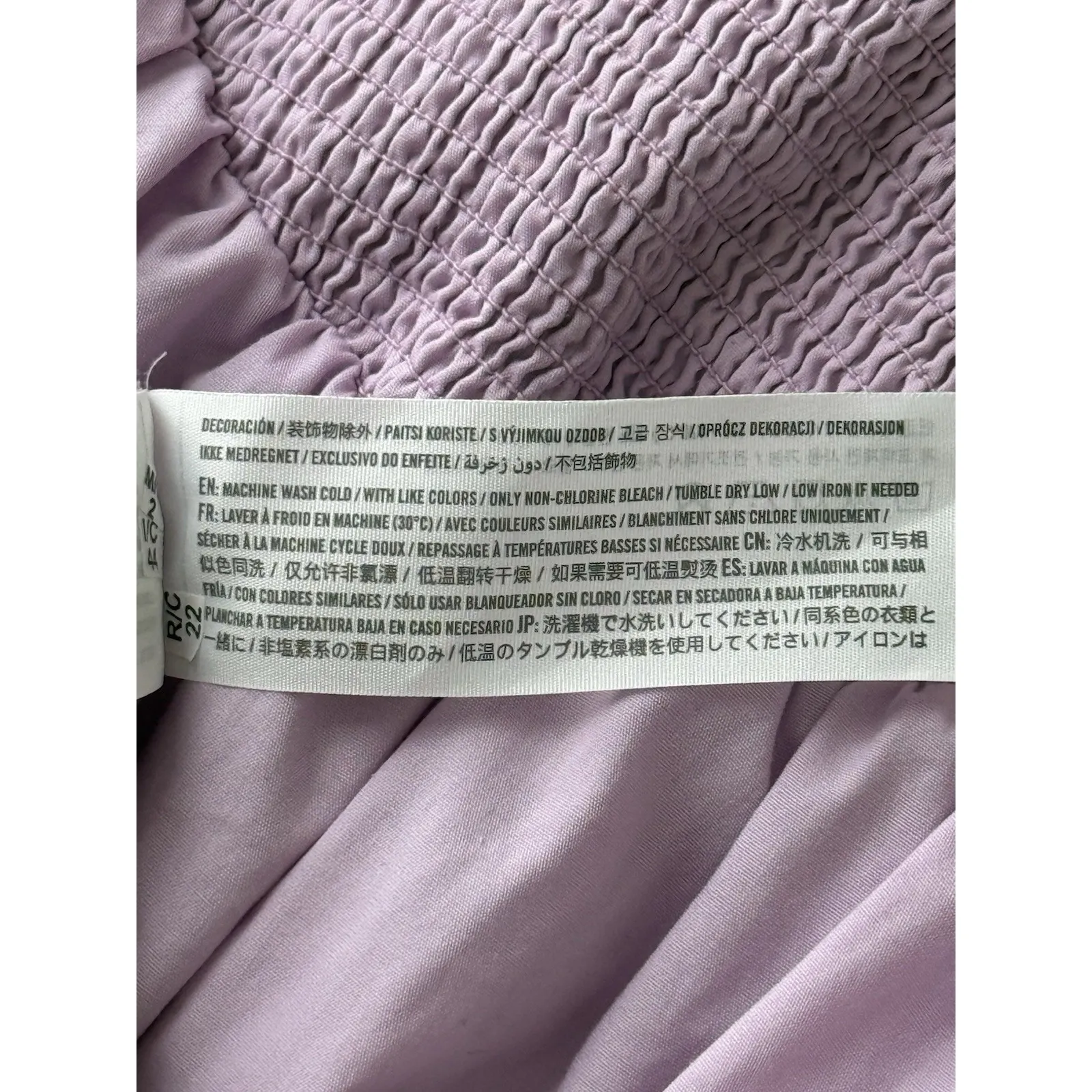 Abercrombie & Fitch Dipped-Waist Smocked Midi Dress Size XL Lavender Purple - Image 7