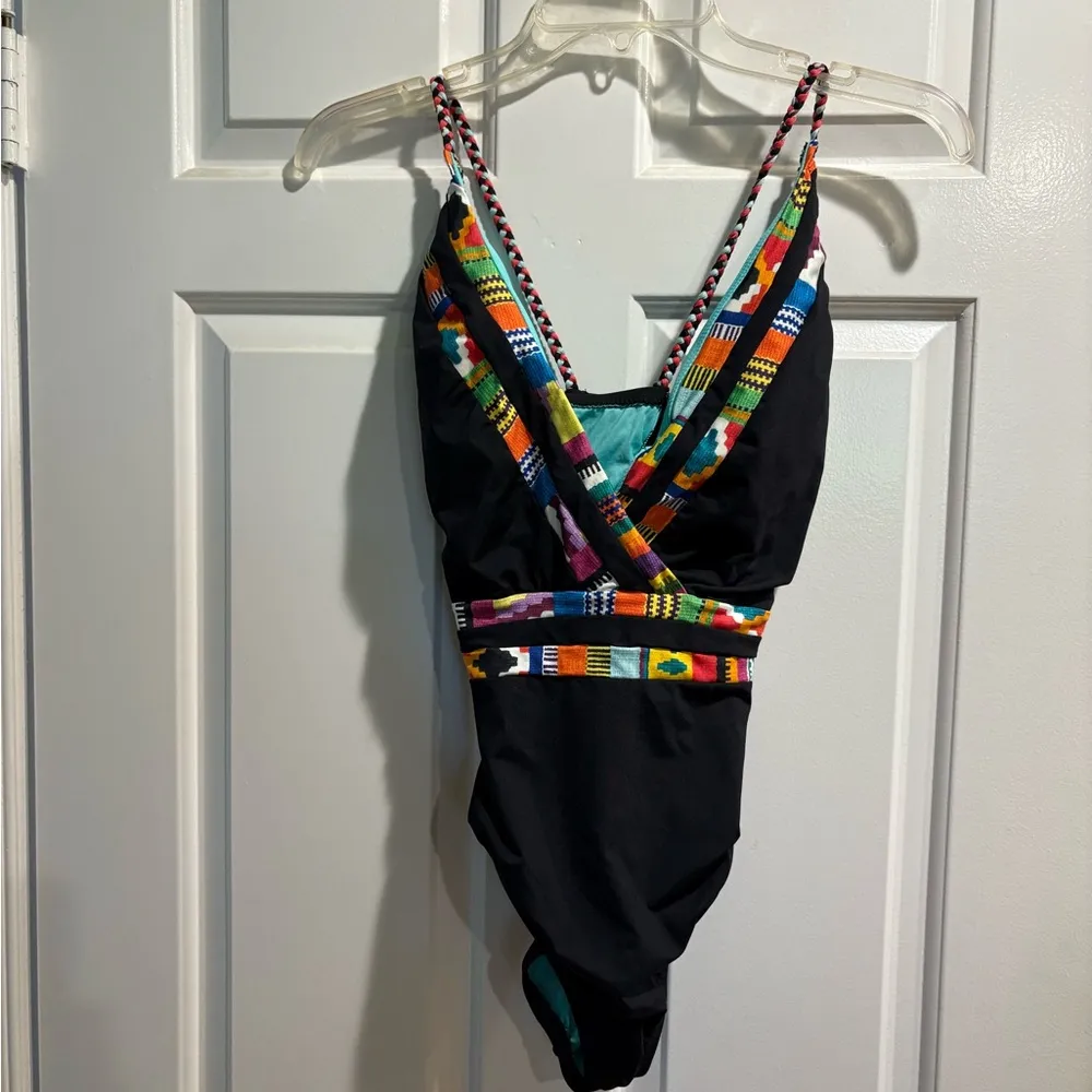 Nanette Lepore mambo goddess one piece swimsuit S black - Image 3