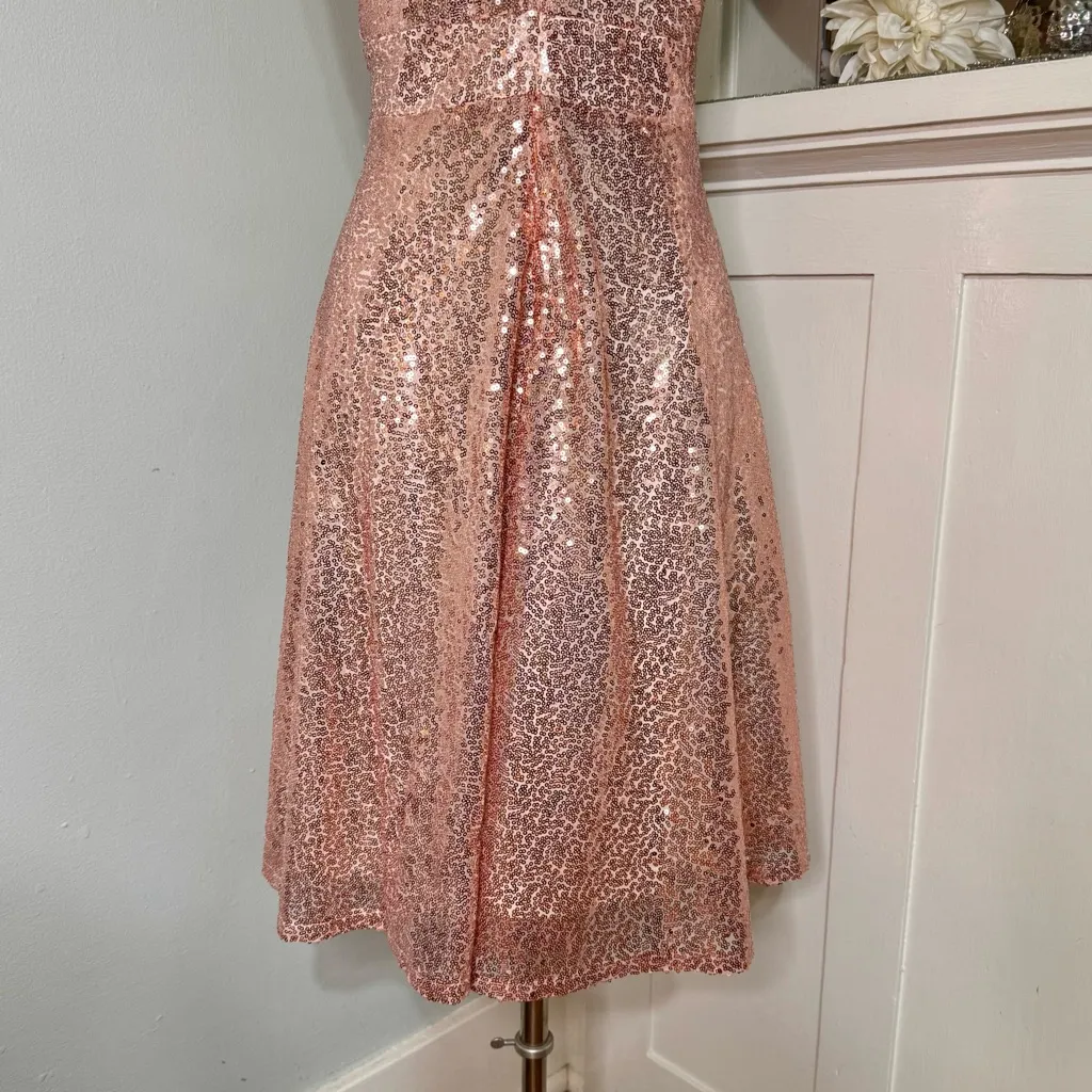 Grace Karin Rose Gold Sequin Formal Party Dress Size Large Holiday Evening Wear - Image 7