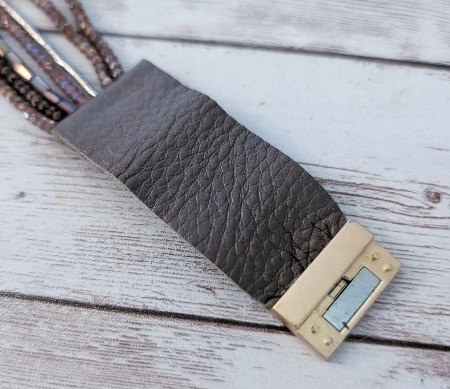 Brown Bracelet with Brown Lightly Iridescent Beads - Image 10