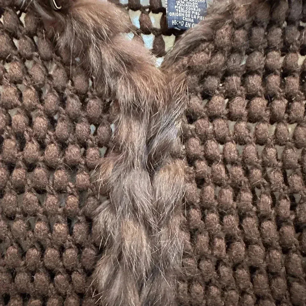 Jones New York Signature Brown Angora Rabbit Hair Wool Cardigan Sweater Size L - Image 3